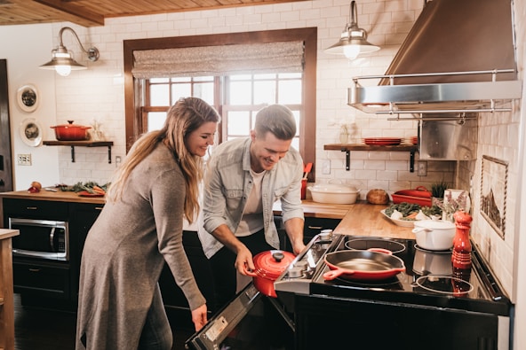 Couple cooking