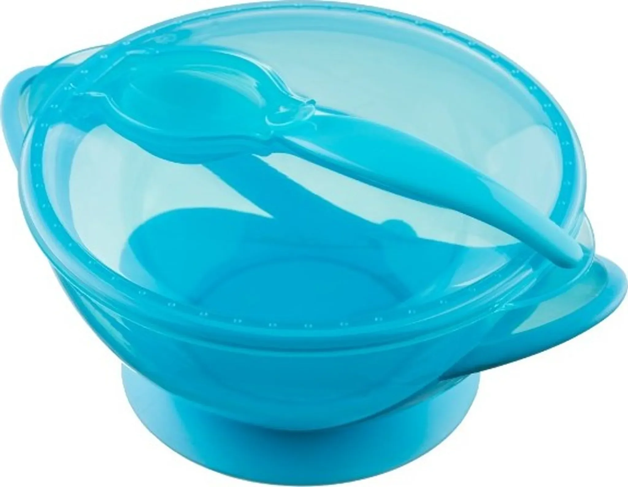Babyschale mit Saugnapf und Löffel – Akuku, Blau