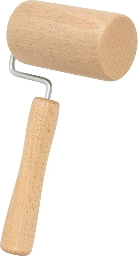 Großes Nudelholz für Backformen – Holz, mit drehbarem Griff