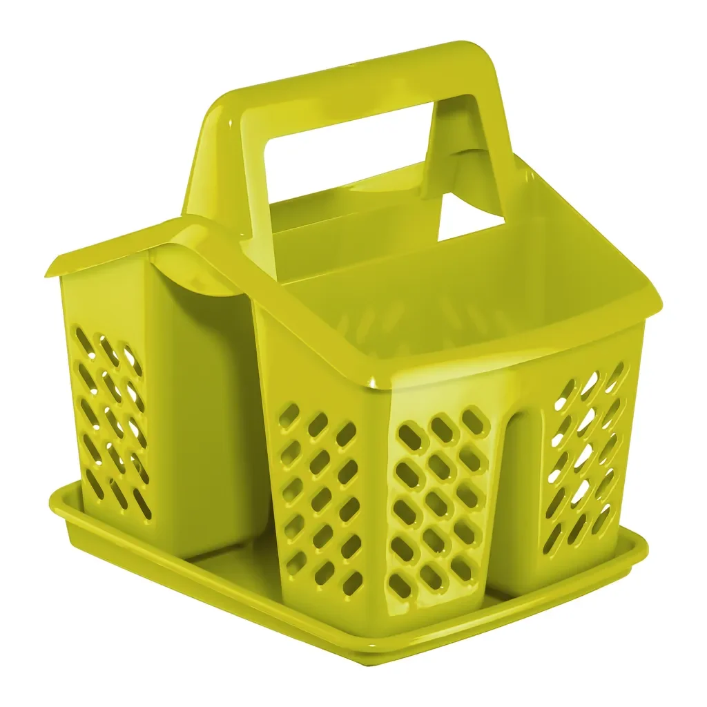 Besteck-Ablaufbox „Asca“ – 4 Kammern, Grün
