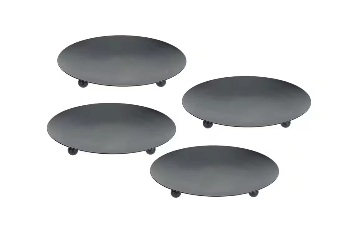 Kerzenhalter Metall – 4er Set, Schwarz, 8,5 cm