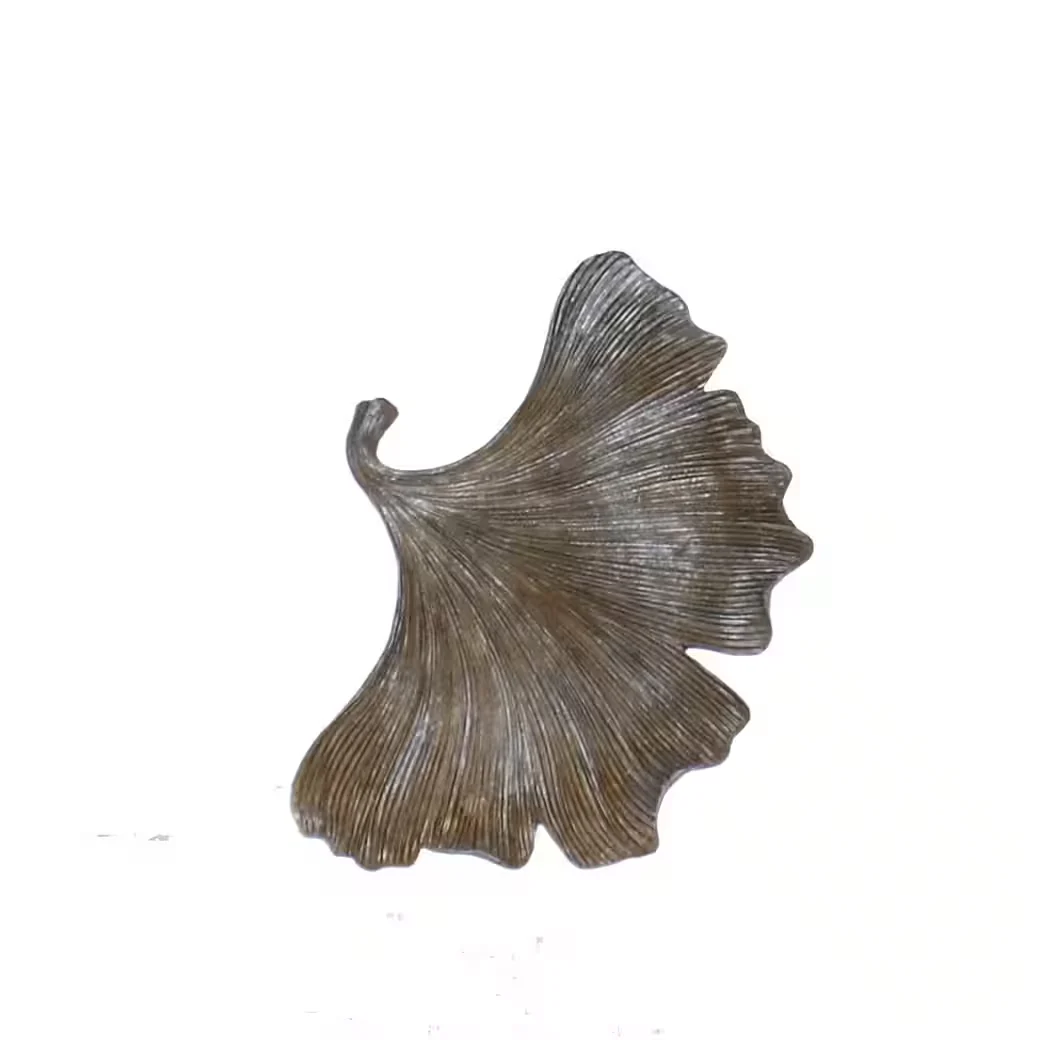 Dekoteller / Dekoschale – Gingkoblatt Gold – Polyresin – ca. 23,5 × 17,5 × 2 cm