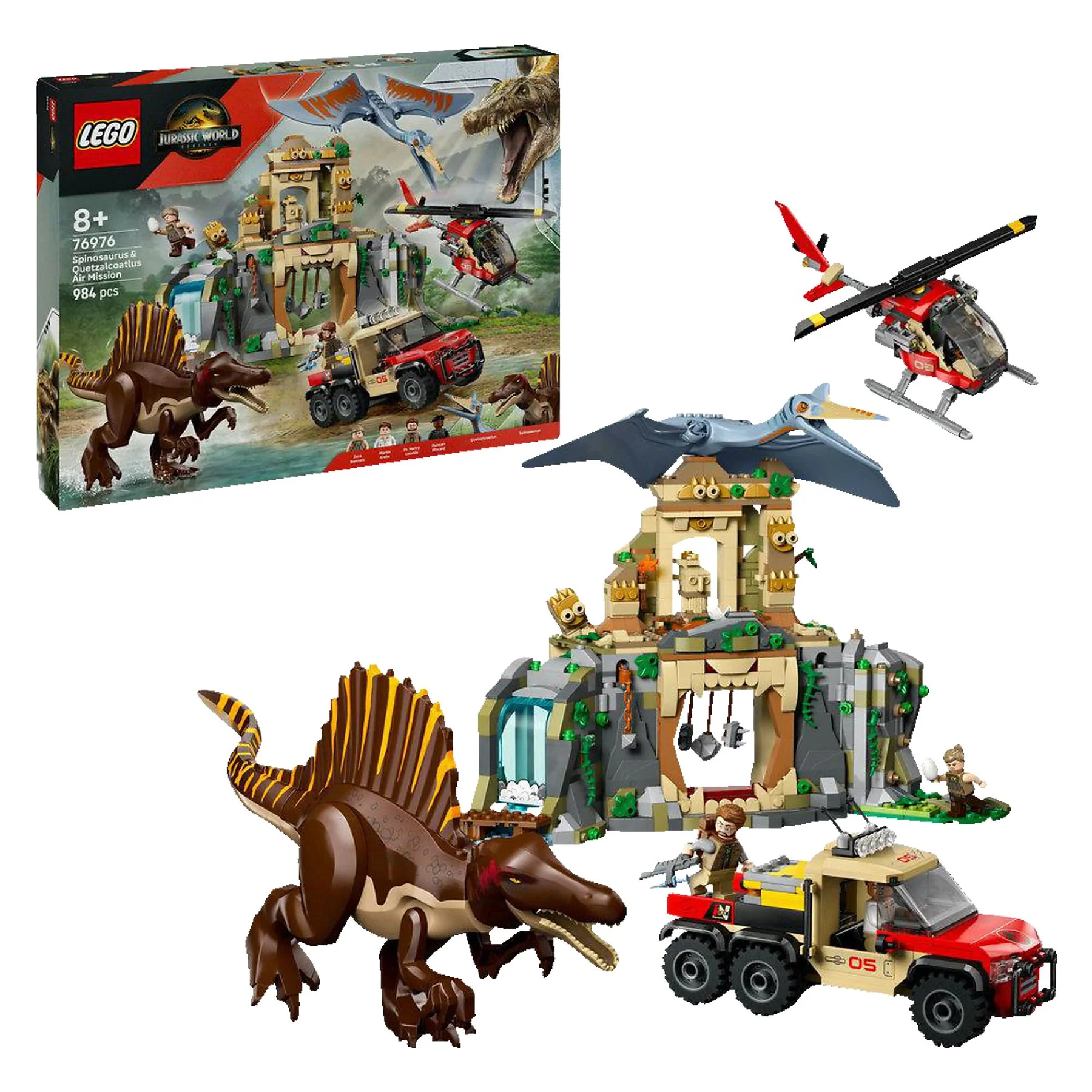 LEGO Jurassic World Spinosaurier und Quetzalcoatlus Hubschrauber