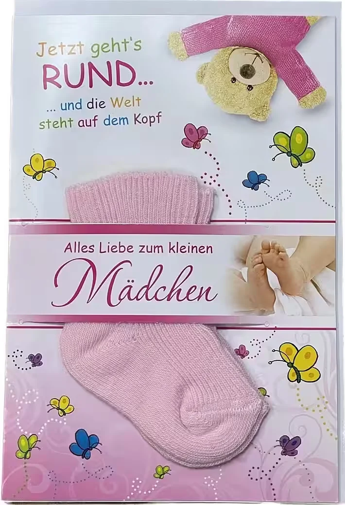 Glückwunschkarte zur Geburt – Willkommen Baby Mädchen