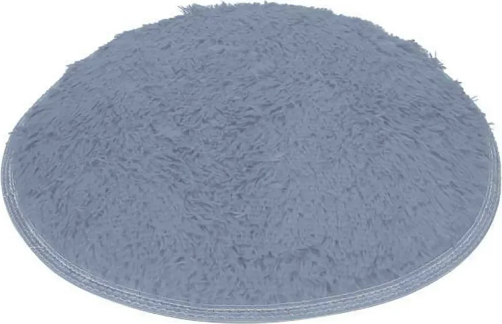 Runde Bodenmatte 40 cm – Korallenfleece, rutschfest, grau