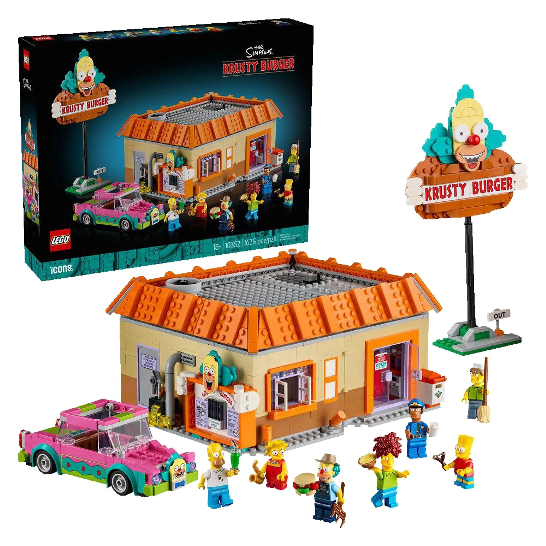 LEGO Icons Bausatz The Simpsons Krusty Burger 10352 Mehrfarbig