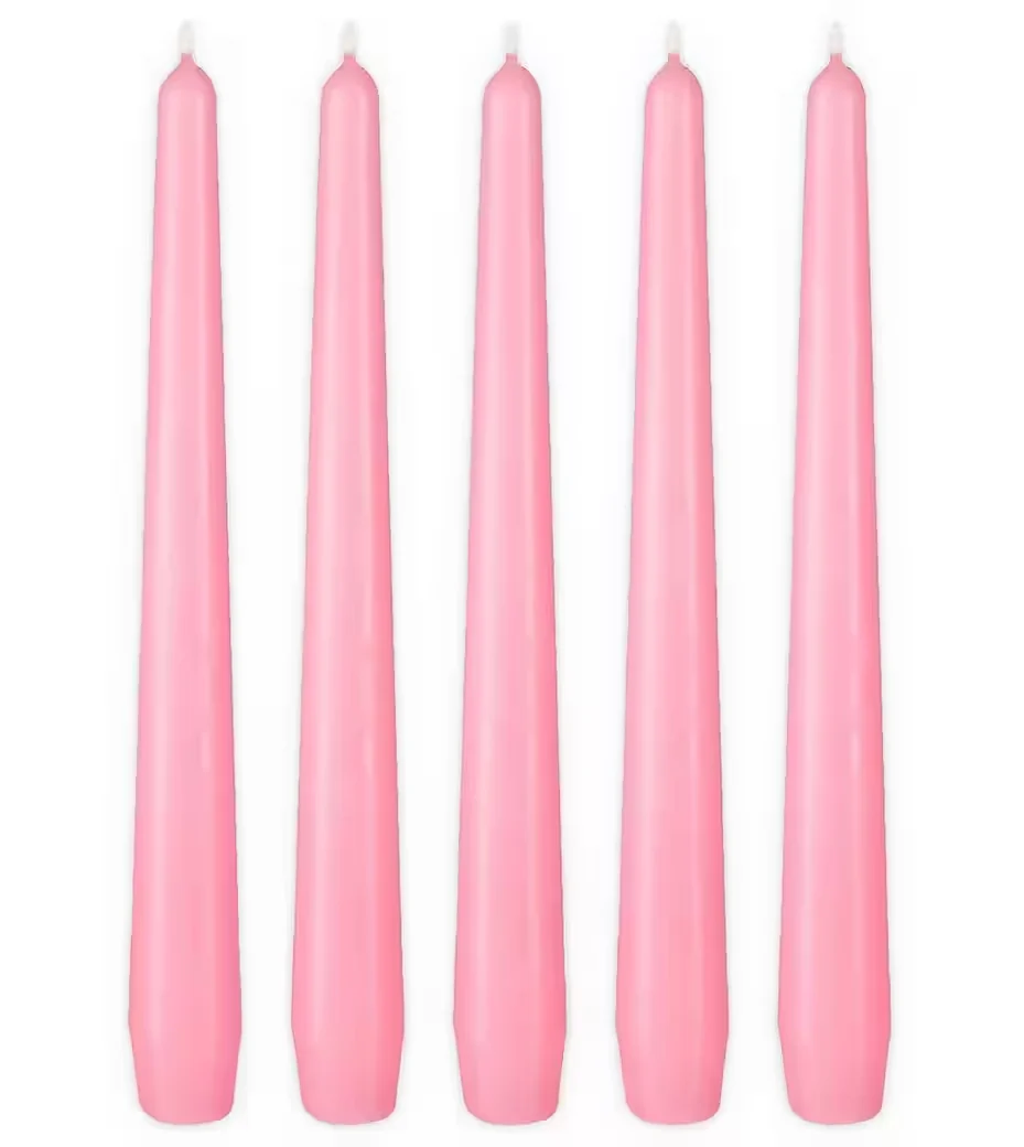 BRUBAKER Premium Spitzkerzen – 5er Set, Rosa, 24 cm