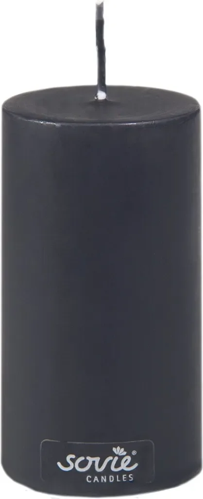 Stumpenkerze „Sovie Candles“ – Schwarz, Ø 50 mm × H 100 mm
